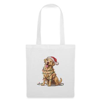 Festive dog with fairy lights - Tote Bag - white - Front