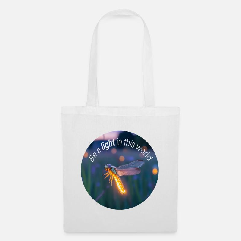 Glowing firefly with a positive message - Tote Bag - white