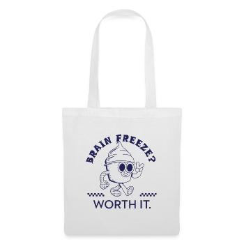 Brain Freeze en vaut la peine - Design de crème glacée amusant - Sac en tissu - blanc - Devant