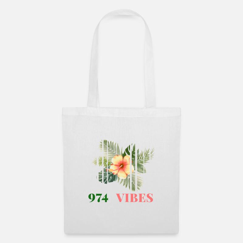 Hibiscus Tropical 974 Vibes - Stoffbeutel - Weiß