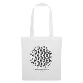 Flower of Life and Saying, Mindfulness - Tote Bag - white - Front