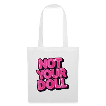Nicht deine Puppe Bold Pink Grafikdesign - Stoffbeutel - Weiß - Vorne