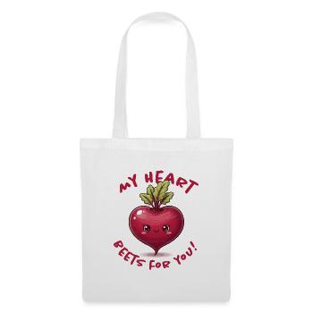 Message d’amour du cœur - Sac en tissu - blanc - Devant