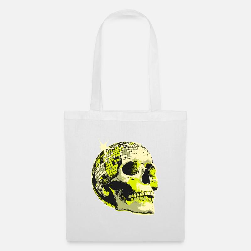 Neon Skull Disco Ball - Tote Bag - white