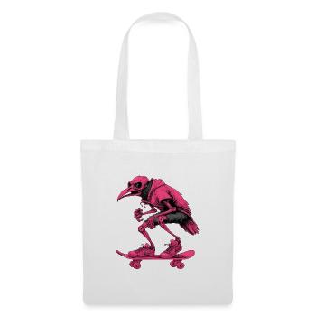 Néon patineur squelette oiseau - Sac en tissu - blanc - Devant