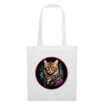 Chat léopard - Sac en tissu - blanc - Devant