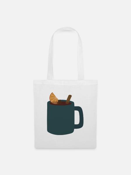 Glühweinbecher Illustration - Stoffbeutel - Weiß