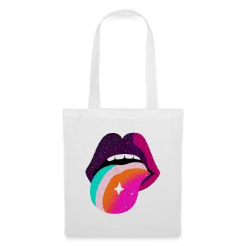 Prismatische Regenbogenzunge Lippen - Stoffbeutel - Weiß - Vorne