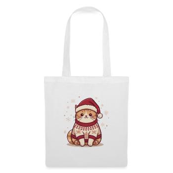 Conception de pull de Noël confortable pour chat - Sac en tissu - blanc - Devant