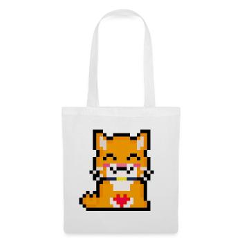 Pixel cat with heart - Tote Bag - white - Front