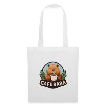 Café Bara - T-shirt Capybara drôle - Sac en tissu - blanc - Devant
