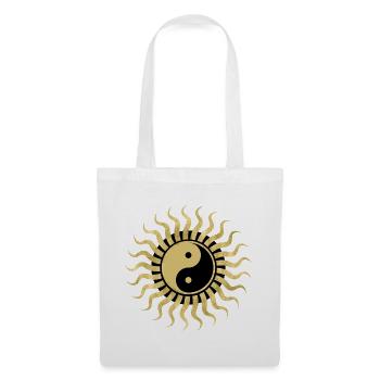 Goldene Yin Yang Sohle - Stoffbeutel - Weiß - Vorne