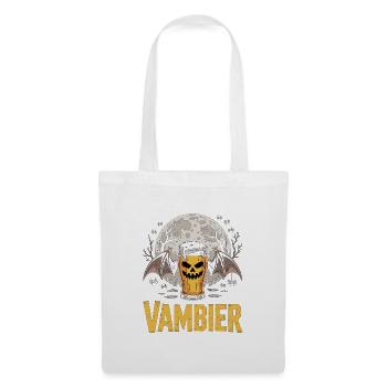 Vampir Bier-Motiv unter Mondschein - Stoffbeutel - Weiß - Vorne