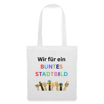 Nous voulons un paysage urbain coloré, de la diversité, de la diversité - Sac en tissu - blanc - Devant