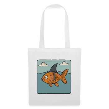 Cartoon Goldfisch Fisch Hai Flosse Meer Fake Hai - Stoffbeutel - Weiß - Vorne