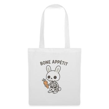 Knochen Appetit Skelett Hase - Stoffbeutel - Weiß - Vorne