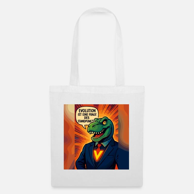 Dino en costume – l’évolution est une question d’opinion - Sac en tissu - blanc