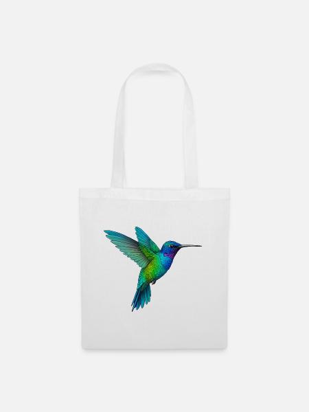 Regenbogen-Kolibri-Flug - Stoffbeutel - Weiß