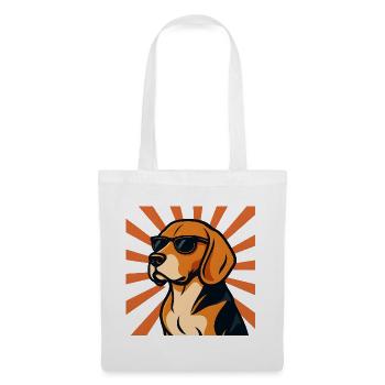 Beagle Dog with Retro Sunglasses - Tote Bag - white - Front