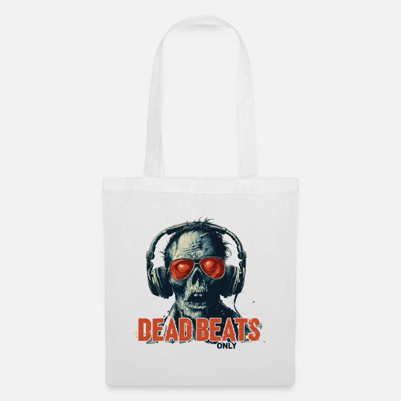 Dead Beats Only – Cooles Zombie Musik Design - Stoffbeutel - Weiß
