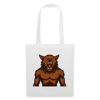 Wolfsbrüller Monstermotiv - Stoffbeutel - Weiß - Vorne