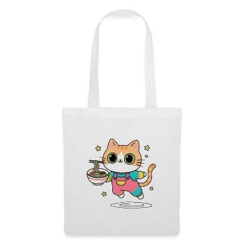 Chat bol de Ramen Multicolore - Sac en tissu - blanc - Devant