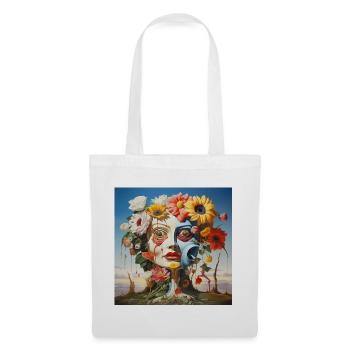 Masques de fleurs double visage - Sac en tissu - blanc - Devant