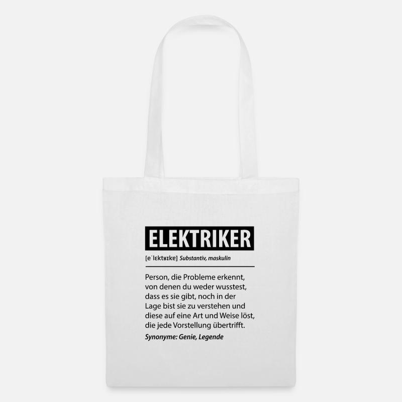 Elektriker Strom Experte Beruf Lustige Geschenk - Stoffbeutel - Weiß