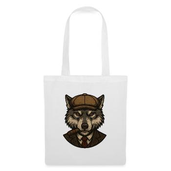 Wolf in beret and cigar - Tote Bag - white - Front