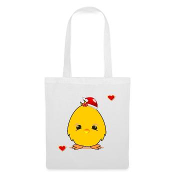 Noël poussin Noël Coeur de Noël - Sac en tissu - blanc - Devant