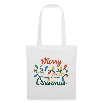 Frohe Kreuzfahrt Weihnachtsbeleuchtung - Stoffbeutel - Weiß - Vorne