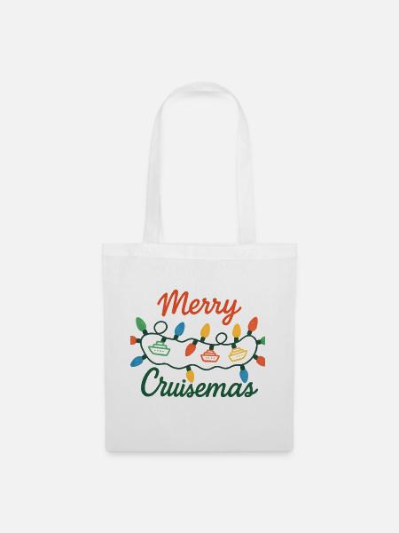 Frohe Kreuzfahrt Weihnachtsbeleuchtung - Stoffbeutel - Weiß