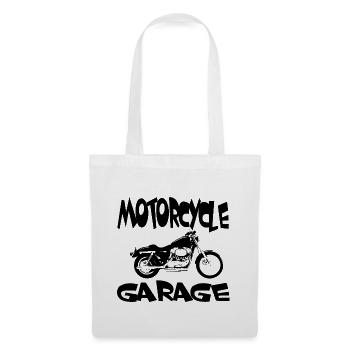 motocyclette - Sac en tissu - blanc - Devant