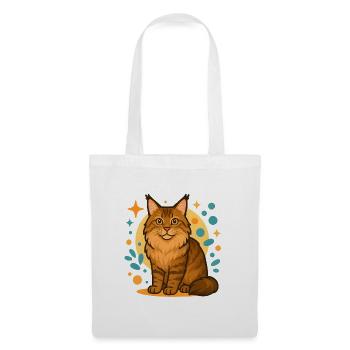 Maine Coon cat in colorful circles - Tote Bag - white - Front