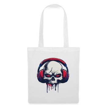 Headphone Skull – For music fans with a dark style - Tote Bag - white - Front