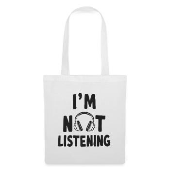 Je n’écoute pas de musique casque d’écoute - Sac en tissu - blanc - Devant