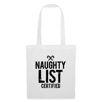 Naughty List Certified Naughty Christmas Quote - Tote Bag - white - Front