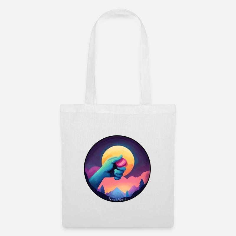 Blue hand holding a chip - Tote Bag - white