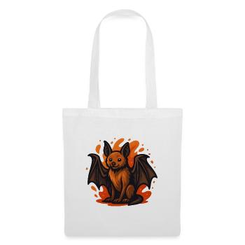 Flaming Flying Dog bat in flames - Tote Bag - white - Front