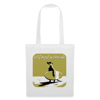 Sympa suricate avec planche de surf - Sac en tissu - blanc - Devant