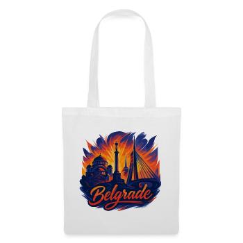 Belgrade Capitale Serbie Silhouette Cadeau - Sac en tissu - blanc - Devant