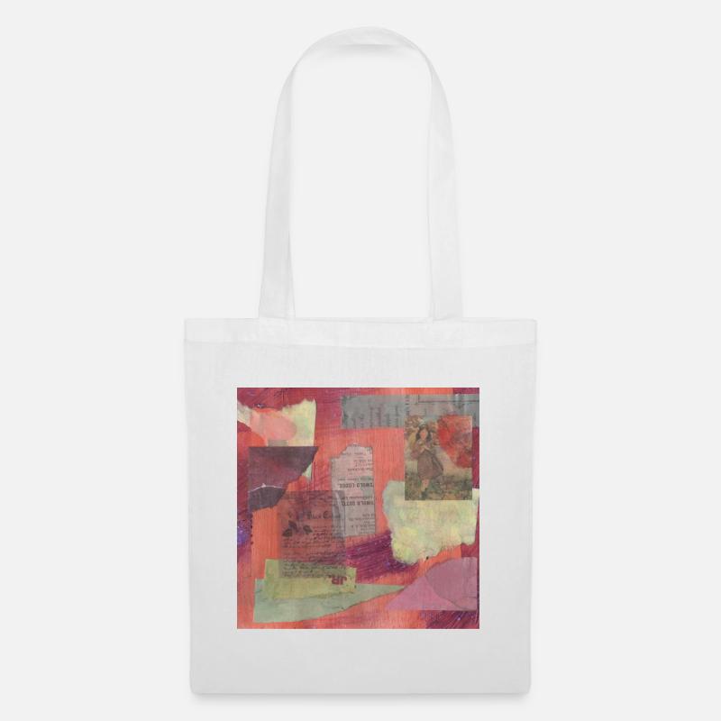 collage abstrait - Sac en tissu - blanc