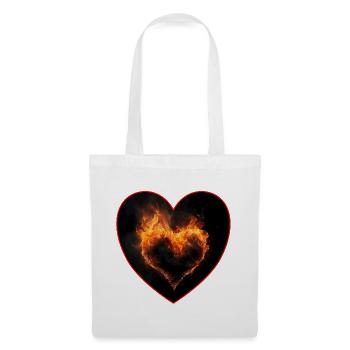 Heart of Flames as a declaration of love - Tote Bag - white - Front