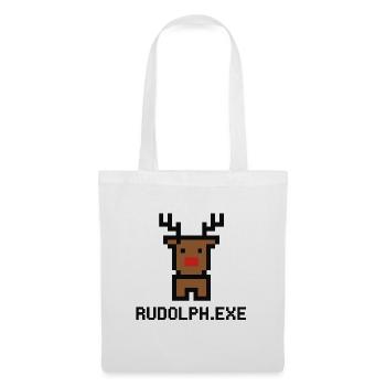 Rudolph.exe Pixel Rentier - Stoffbeutel - Weiß - Vorne