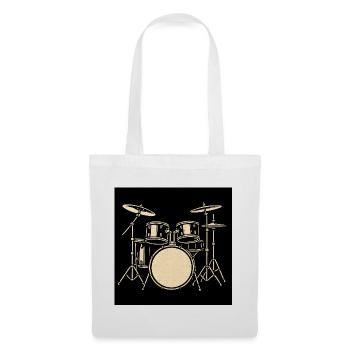 Black Silver Drumset Illustration - Tote Bag - white - Front