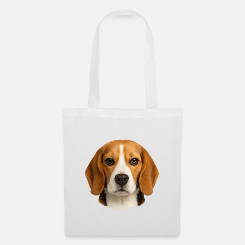 Beagle Porträt Motiv - Stoffbeutel - Weiß