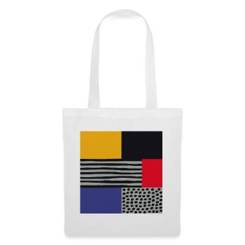 Scandi Art: Abstract Geometry in Red Blue Orange - Tote Bag - white - Front