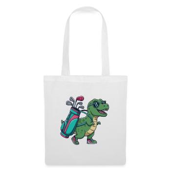 Funny Dinosaur Golfer Cartoon Cool Golf Animal - Tote Bag - white - Front