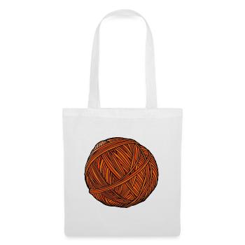 Orange Yarn Ball Art - Tote Bag - white - Front