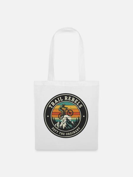 Trail Rebels Mountainbiker Retro - Stoffbeutel - Weiß
